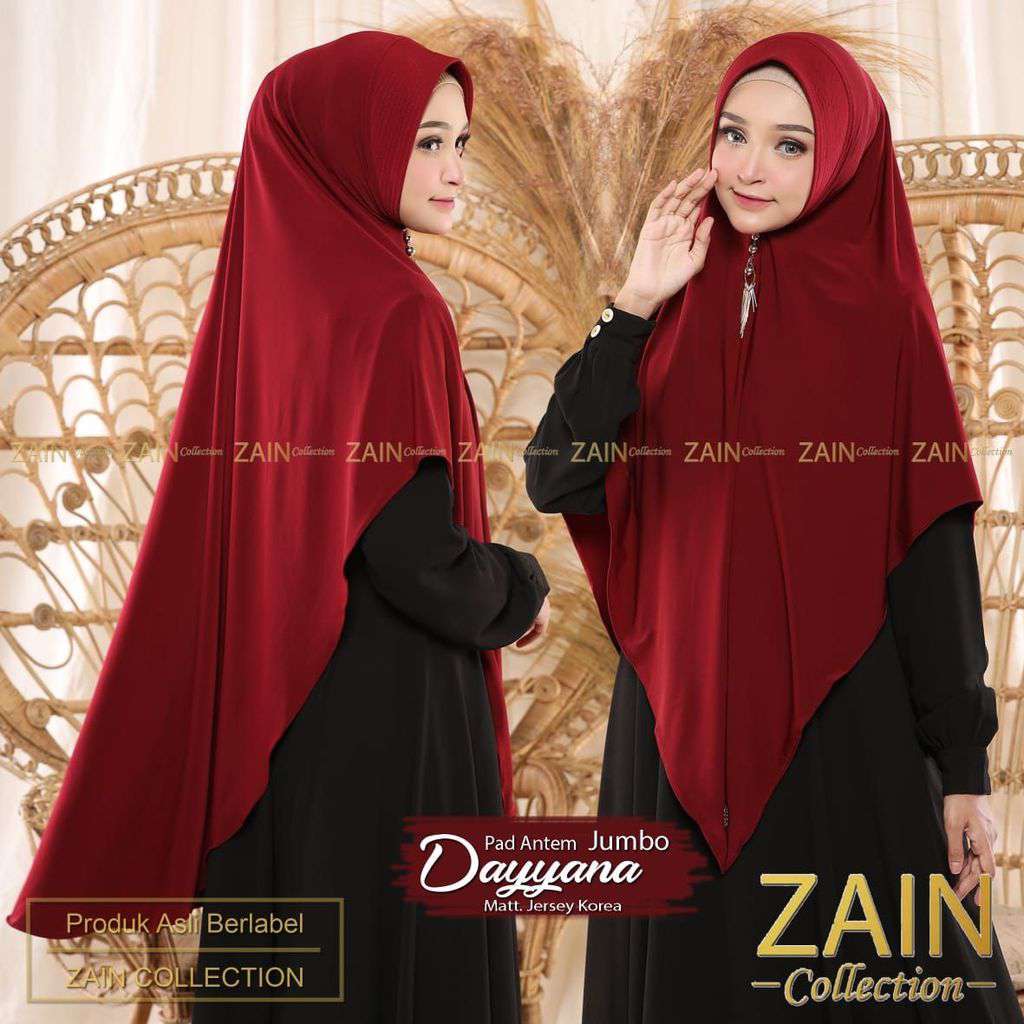 00222 ZAIN COLLECTION DAYYANA JUMBO HIJAB KHIMAR SYARI ORI ZAIN COLLECTION