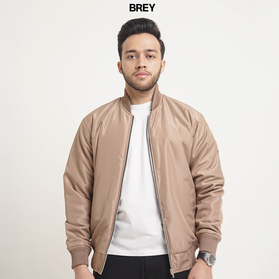 Jaket Pria Bomber Original Khaki Jacket Parasut Windbreaker Anti Angin Cowok Cowo Keren Basic Simple