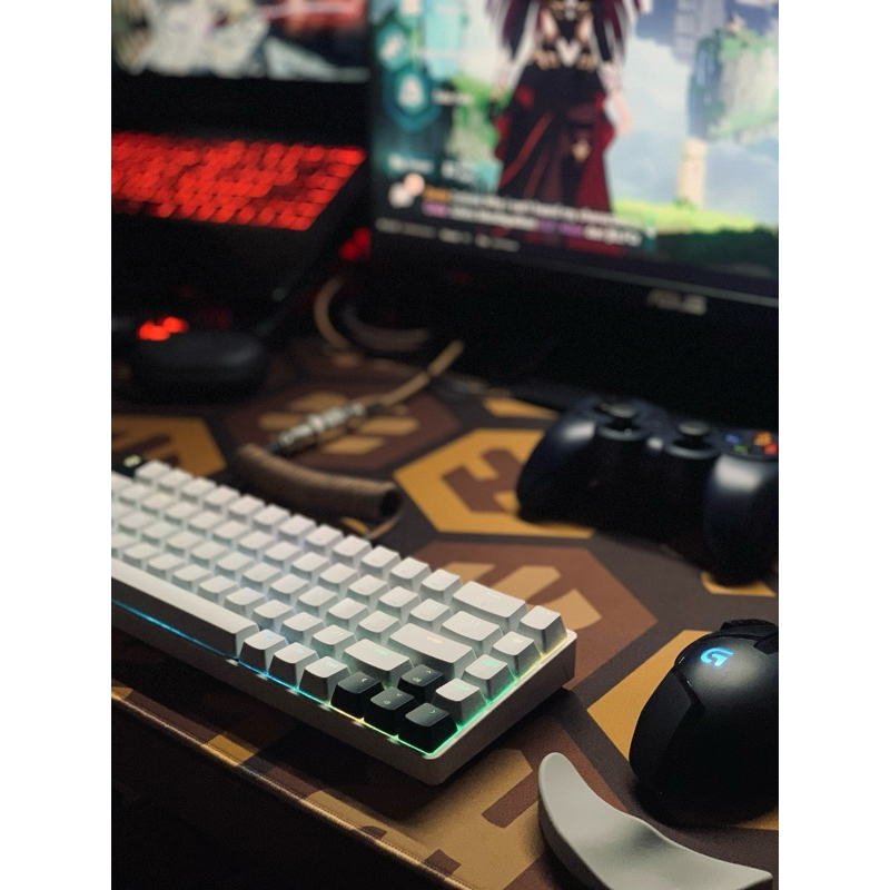 [Preloved] Noir N1 V3 65% Wireless Mechanical Keyboard (White) - Gateron Yellow
