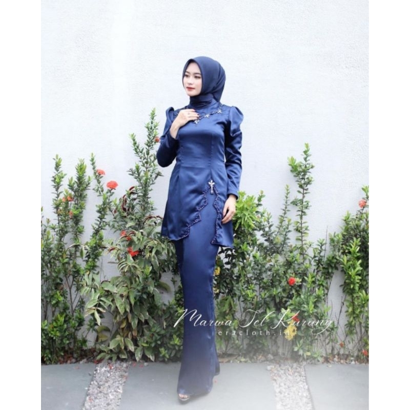 Baju Kurung Melayu Malaysia Wanita Modern Payet Terbaru 2024 Satin Silk Premium