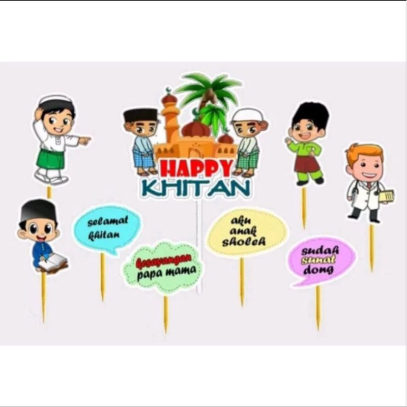 topper khitan/toper khitan/khitan/hiasan kue khitan