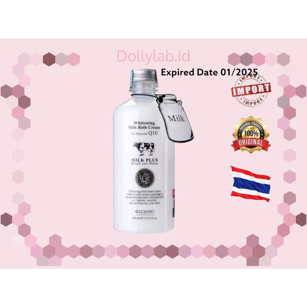 (READY) SCENTIO MILK PLUS WHITENING MILK BATH CREAM CO-ENZYME Q10 100% ORIGINAL BEAUTY BUFFET THAILA