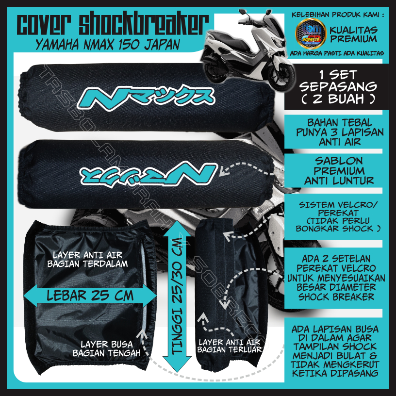[NEW] SARUNG PELINDUNG PENUTUP COVER SOKBREKER SHOCK BREAKER BELAKANG MOTOR YAMAHA NMAX JAPAN ANTI A