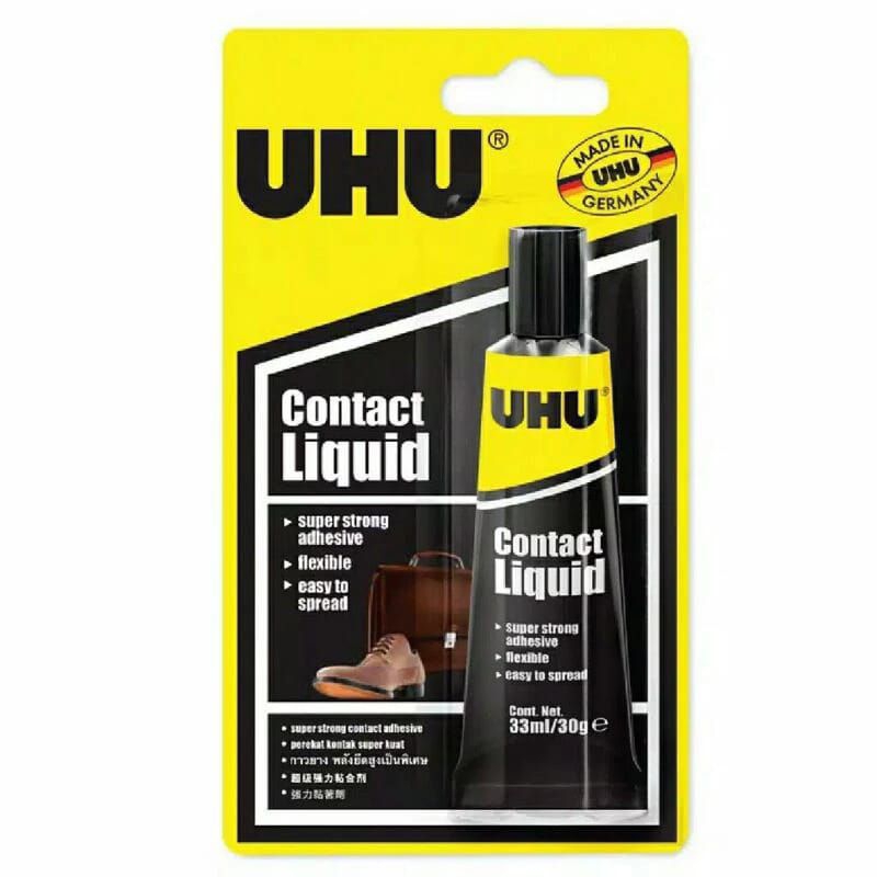 

UHU Contact Liquid 33ml Blister / Lem Perekat Serbaguna / Lem Produk Bahan Kulit / Lem Sepatu / Lem Tas Kulit