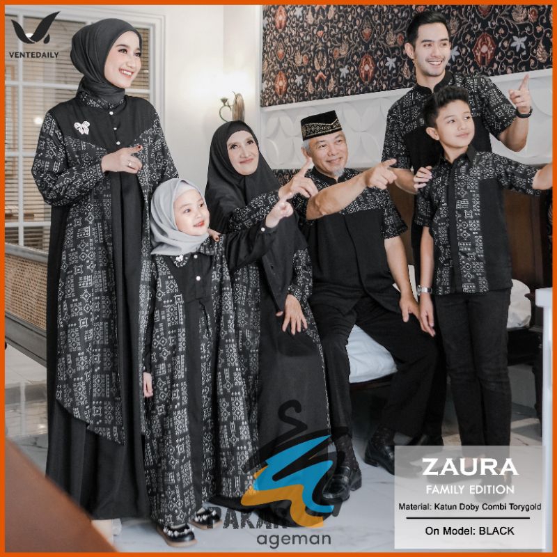 VENTE DAILY ZAURA FAMILY Gamis Kurta Sarimbit Keluarga Couple Anak Muslim