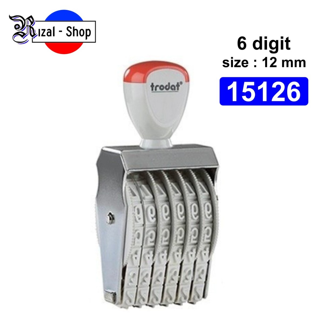 

Trodat Stempel Angka manual 6 digit 12 mm 15126