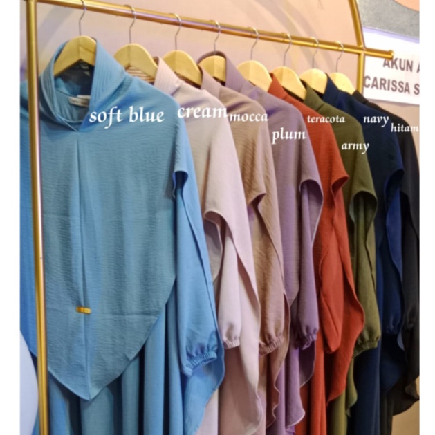 Baru codeD8p3O Gamis Carissa Set Khimar Kringkel Airflow