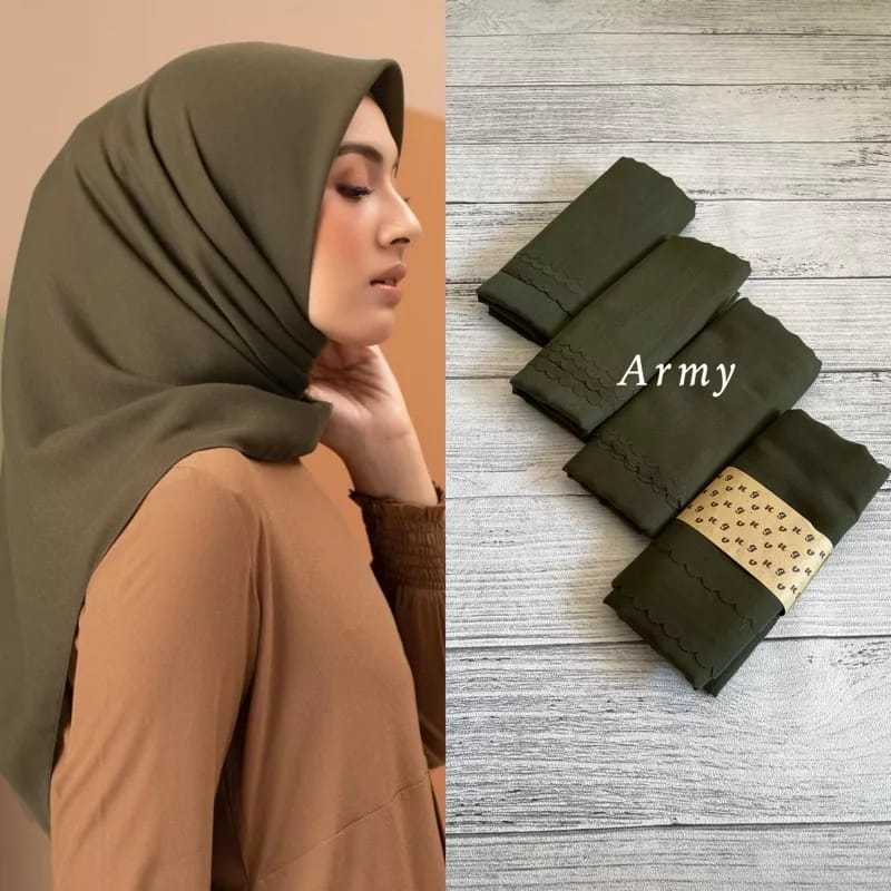 HIJAB DEENAY POLOS VOAL ULTRAFINE LASER CUTTING POLOS TERBARU KERUDUNG SEGI EMPAT DEENAY KW TERMURAH