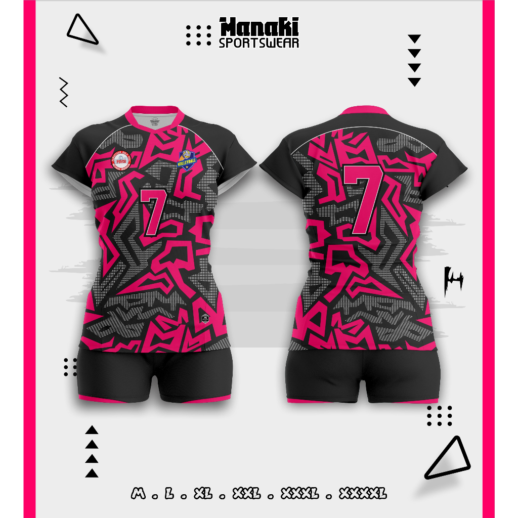 Baju Jersey Kaos Volley Voli Cewek Wanita Full Printing Olahraga Free Design Nama dan Nomer Keren