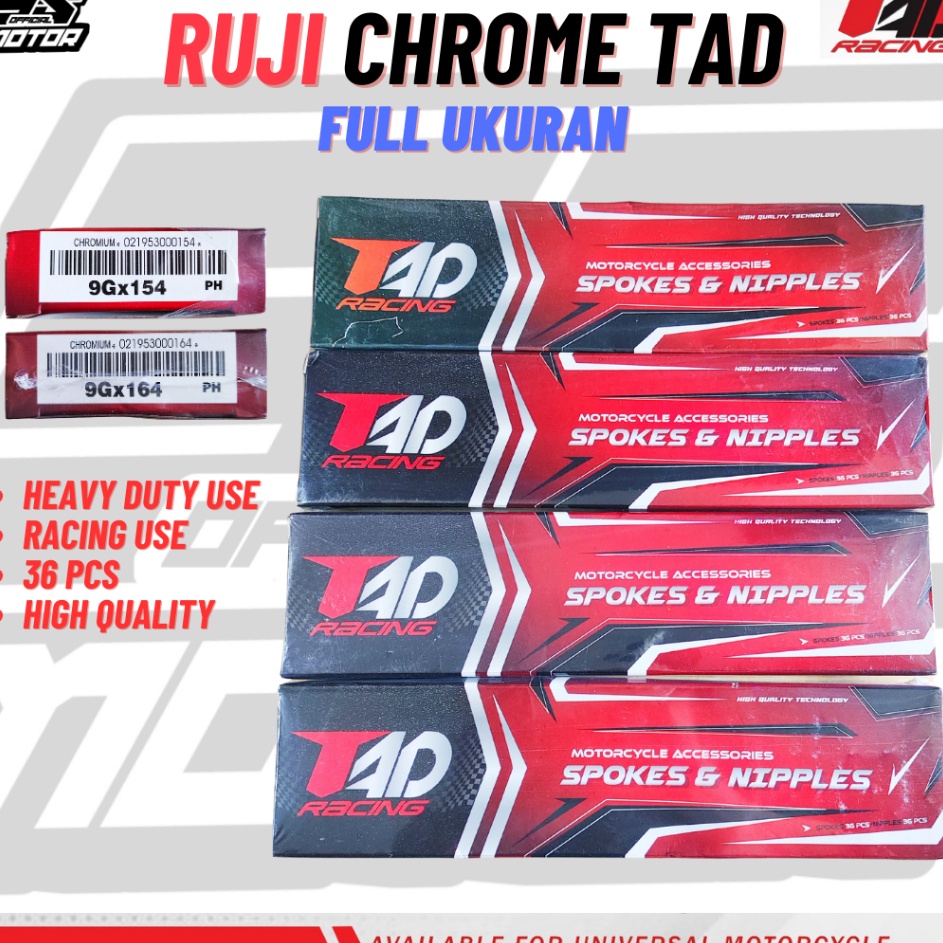 Ruji Chrome Jari Jari Chrome TAD Racing Ring 17 Ring 14 Depan Belakang 154 159 164 184 Chrome Berkua