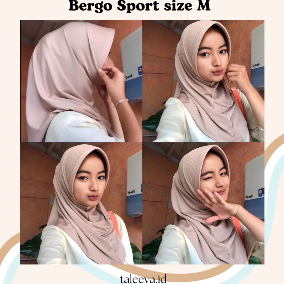 Bergo Sport Ukuran M  Bergo Ped Tebal  Bergo Sporty ukuran M Hijab Instan