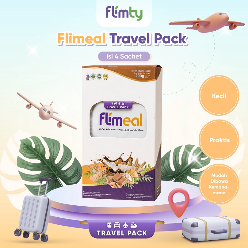 

READY STOK Flimeal Meal Replacement Travel Pack isi 4 Sachet Coklat Susu