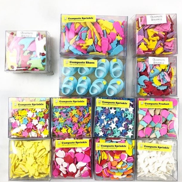 

BEST SELLER Gumpaste sprinkles gumpaste baby hiasan kue motif bintang hati baby bunga icecream