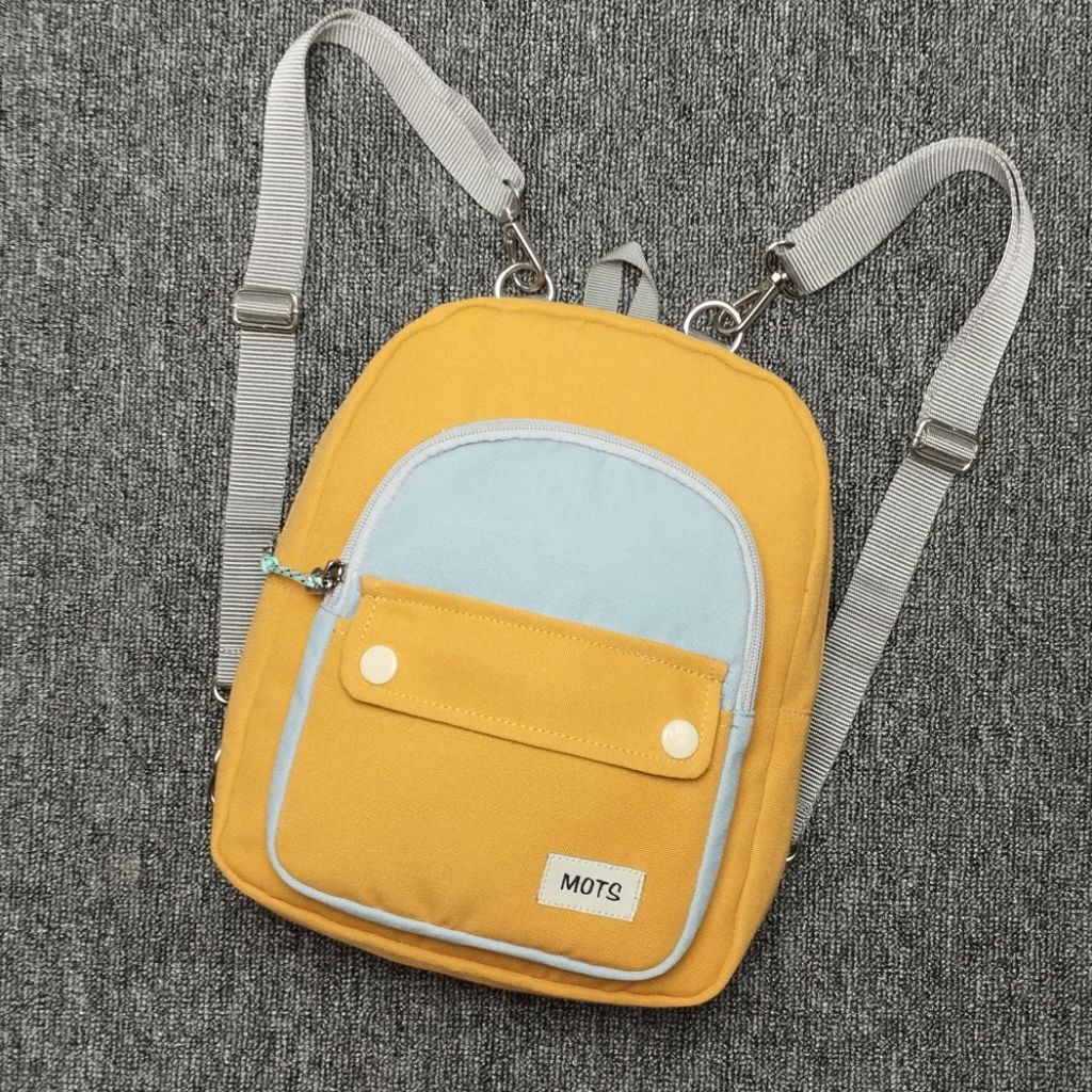 Tas Ransel Minimalis  Tas Gendong Wanita Kanvas Backpack Mots