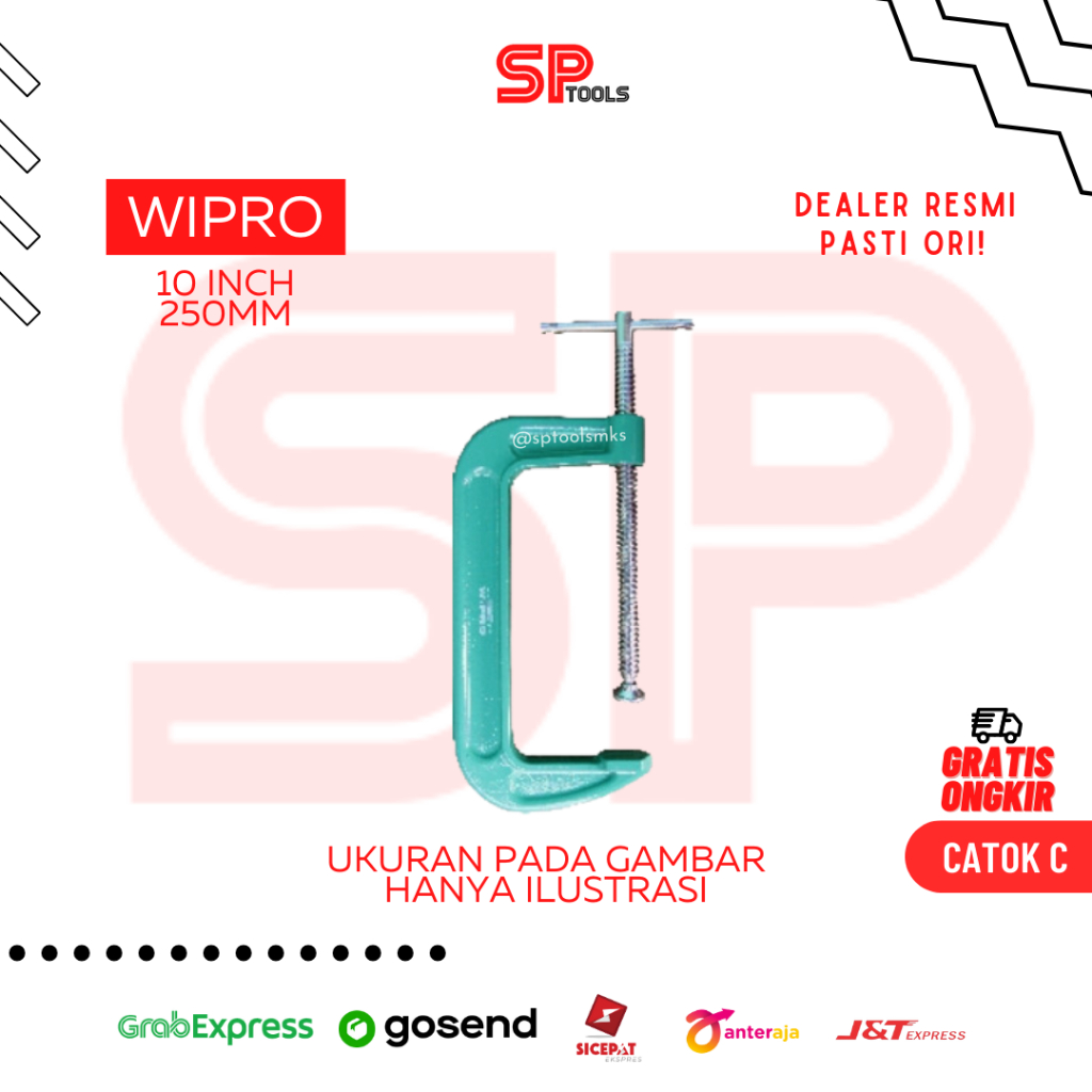 CATOK C / CATOK CLAMP KLEM PENJEPIT ALAT JEPIT KAYU 10" 10 INCH WIPRO