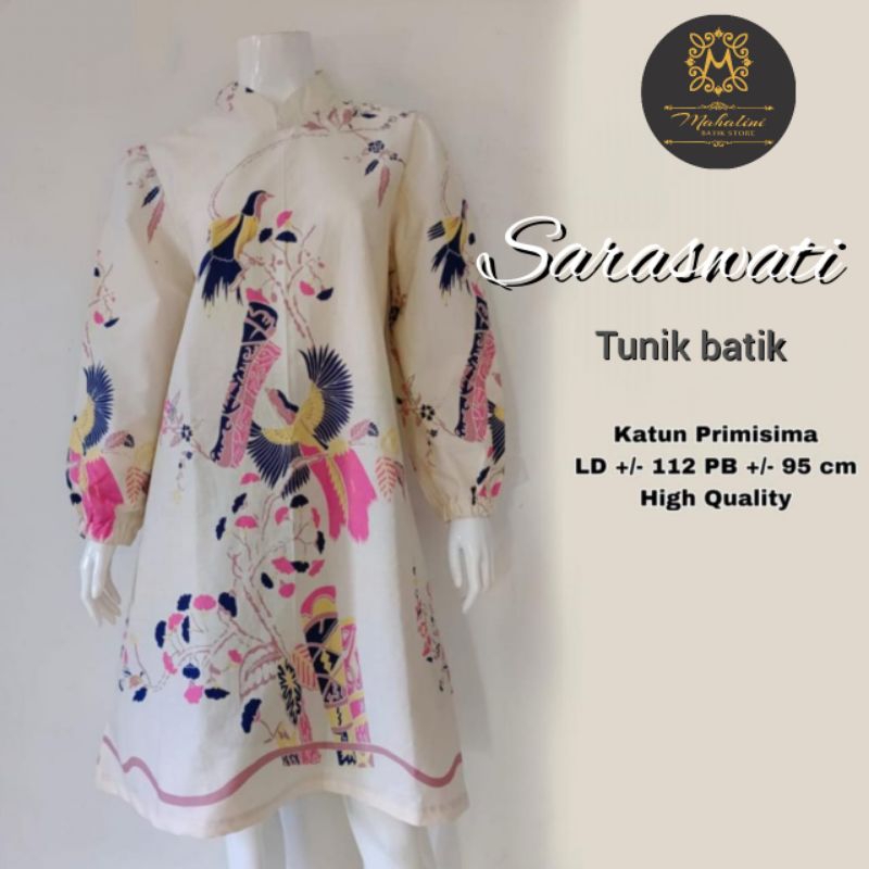 TUNIK SARASWATI/TUNIK BATIK WANITA/TUNIK BATIK SOLO/TUNIK BATIK KERJA
