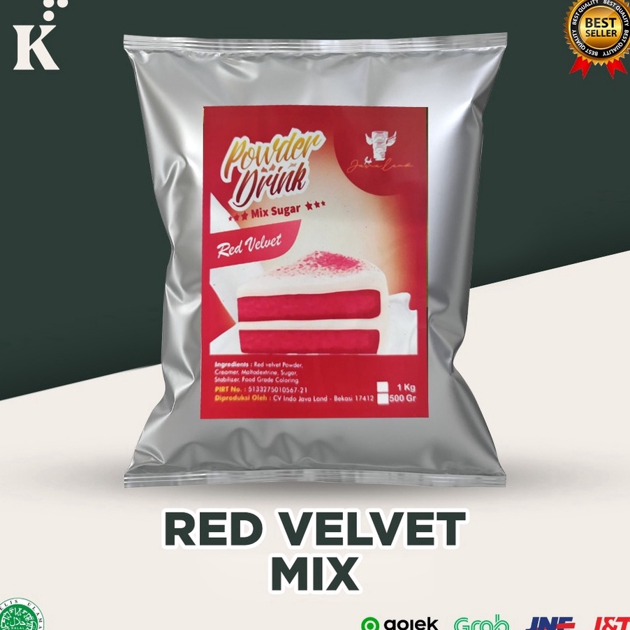 

JYKH8245 PALING AMPUH Bubuk Minuman Bubble Drink Powder Rasa Red Velvet Mix Sugar 1 KG