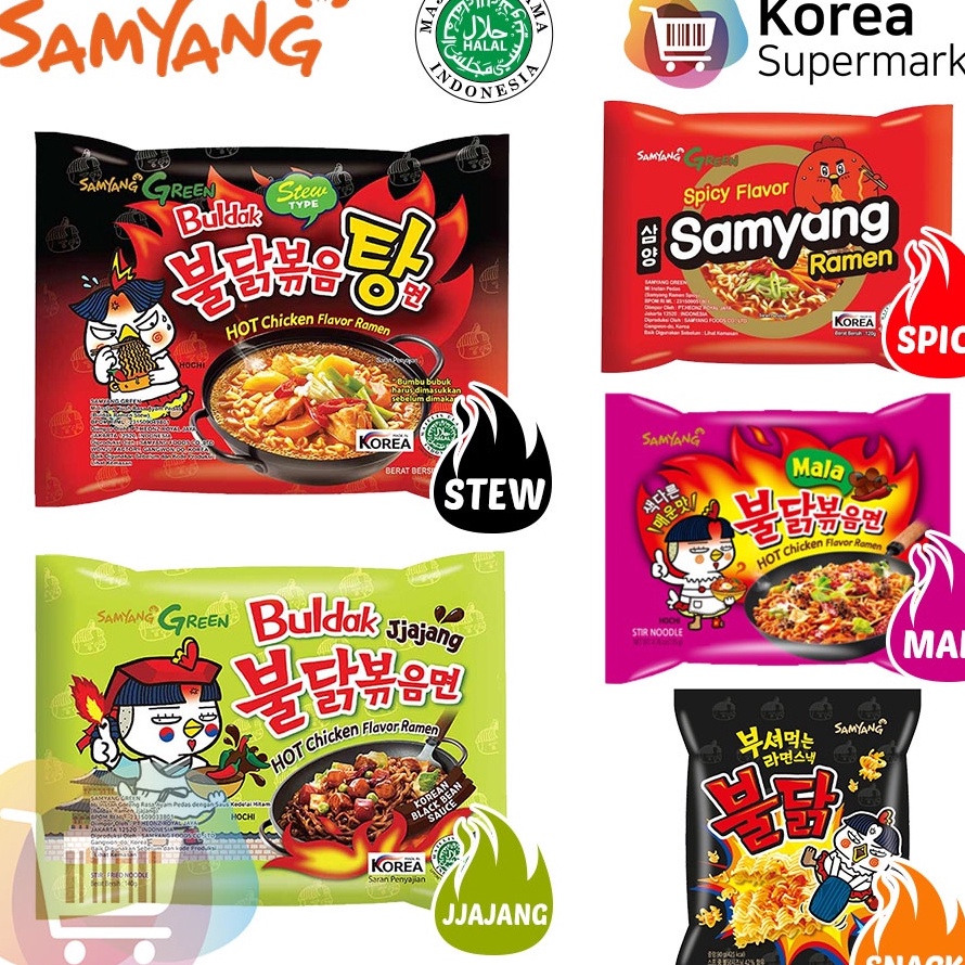 

QLJQ314 KODE 77 HALAL Samyang Spicy Flavor Mala Jjajang Stew Snack Ramen Korea