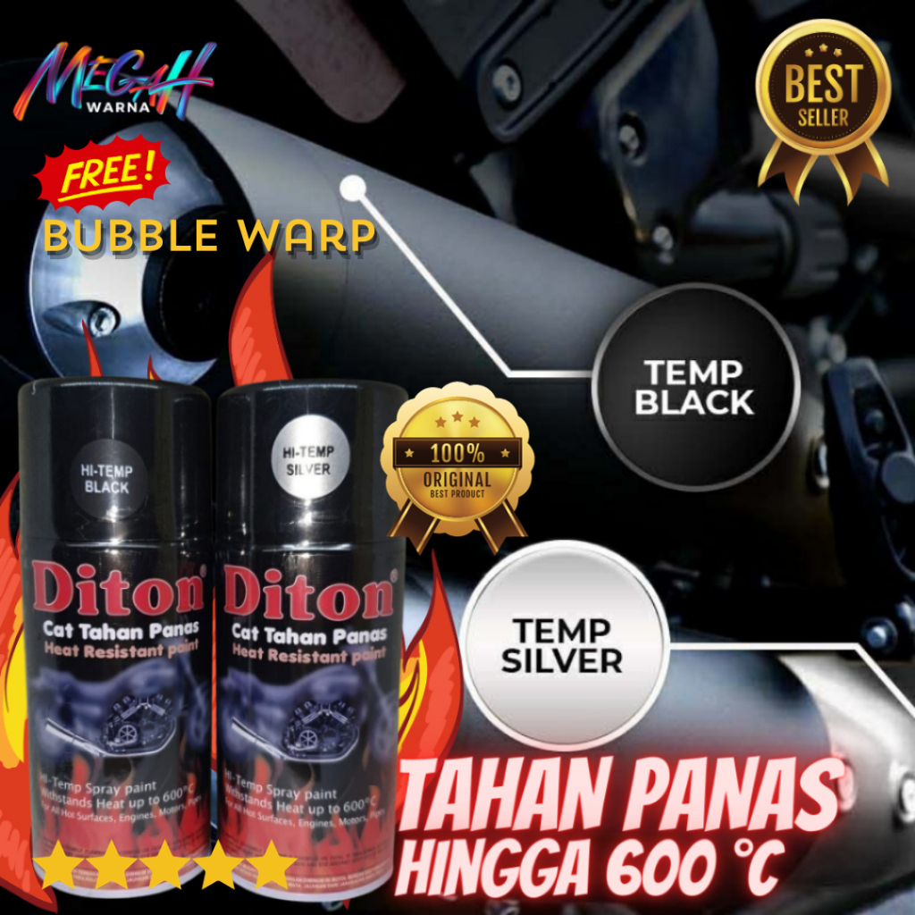 Original Cat Pilox DITON Knalpot Anti Panas Motor Mobil HiTemp Black 150cc