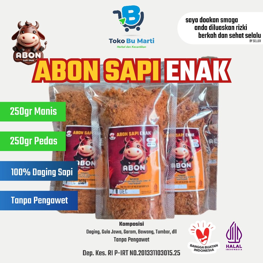 

Abon Sapi Enak 100gr / Abon Keluarga 250gr / Abon Daging Sapi 250gr / Abon kesukaan Anak 250gr / Abon Halal 250gr/ Abon tanpa pengawet 250gr