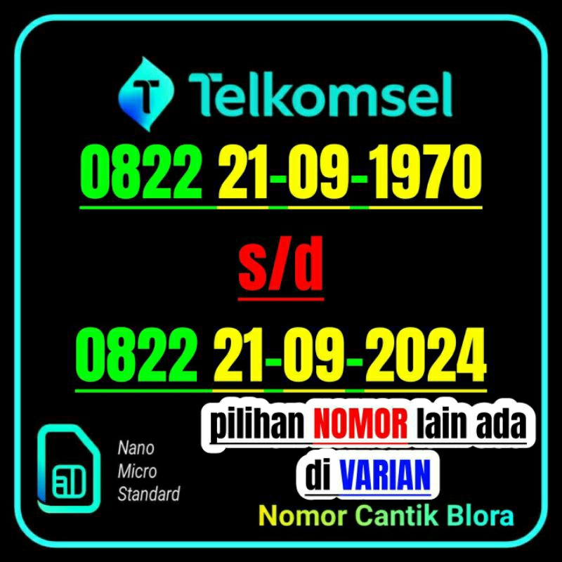Nomor Cantik Telkomsel Tahun Lahir 21 SEPTEMBER 0822 21 09 2109 1974 1975 1977 1978 1979 1980 1981 1