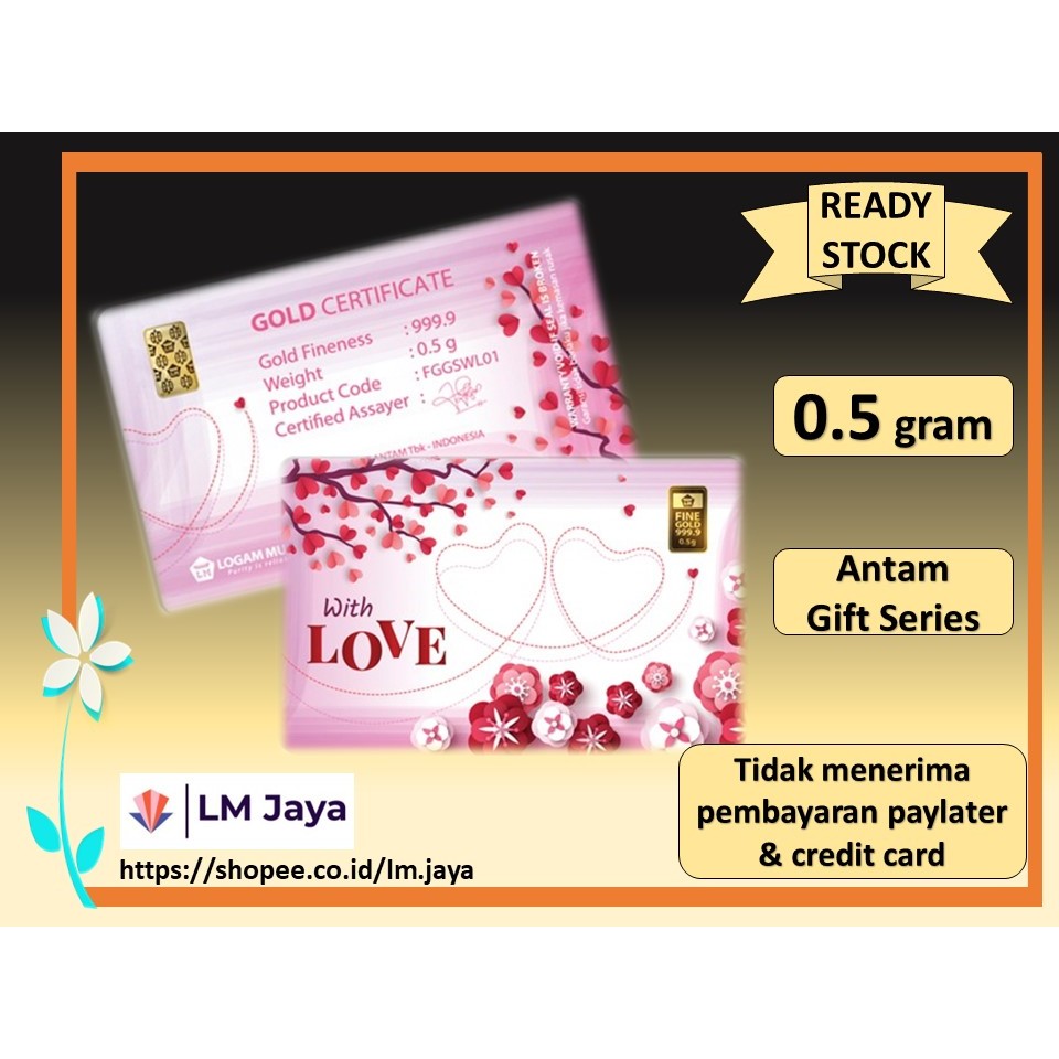 Antam Gift Series With Love 0.5 gr Gift Series Love Antam Gift Series 0.5 gr LM Antam 0.5 gram
