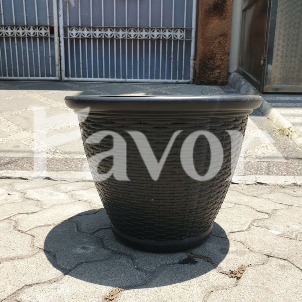 Pot Plastik Besar Jumbo Rotan 45 Tabulampot Tanaman Buah Bunga &amp; PePohonan