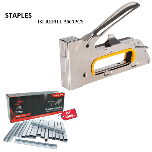 

Paket Staples Tembak Gun Tacker + Isi atau Refil 13/8 Stapler Jok Staples | Stepler Tembak | Stepler Gun | Stapler Tembak | Stapler Gun