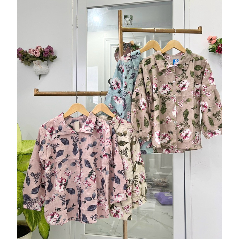 GHAUDI BLOUSE / BLOUSE MOTIF / CRINKLE MOTIF BUNGA / BLOUSE MOTIF BUNGA