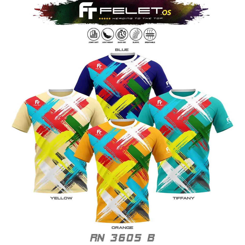 FELET RN 3605B - BADMINTON SHIRT GRAPHIC TEE - 100% ORIGINAL FELET