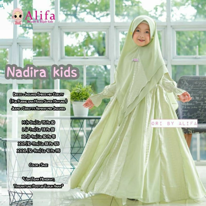 NADIRA KIDS MALIKA KIDS ORI ALIFA GAMIS SYARI ANAK PEREMPUAN
