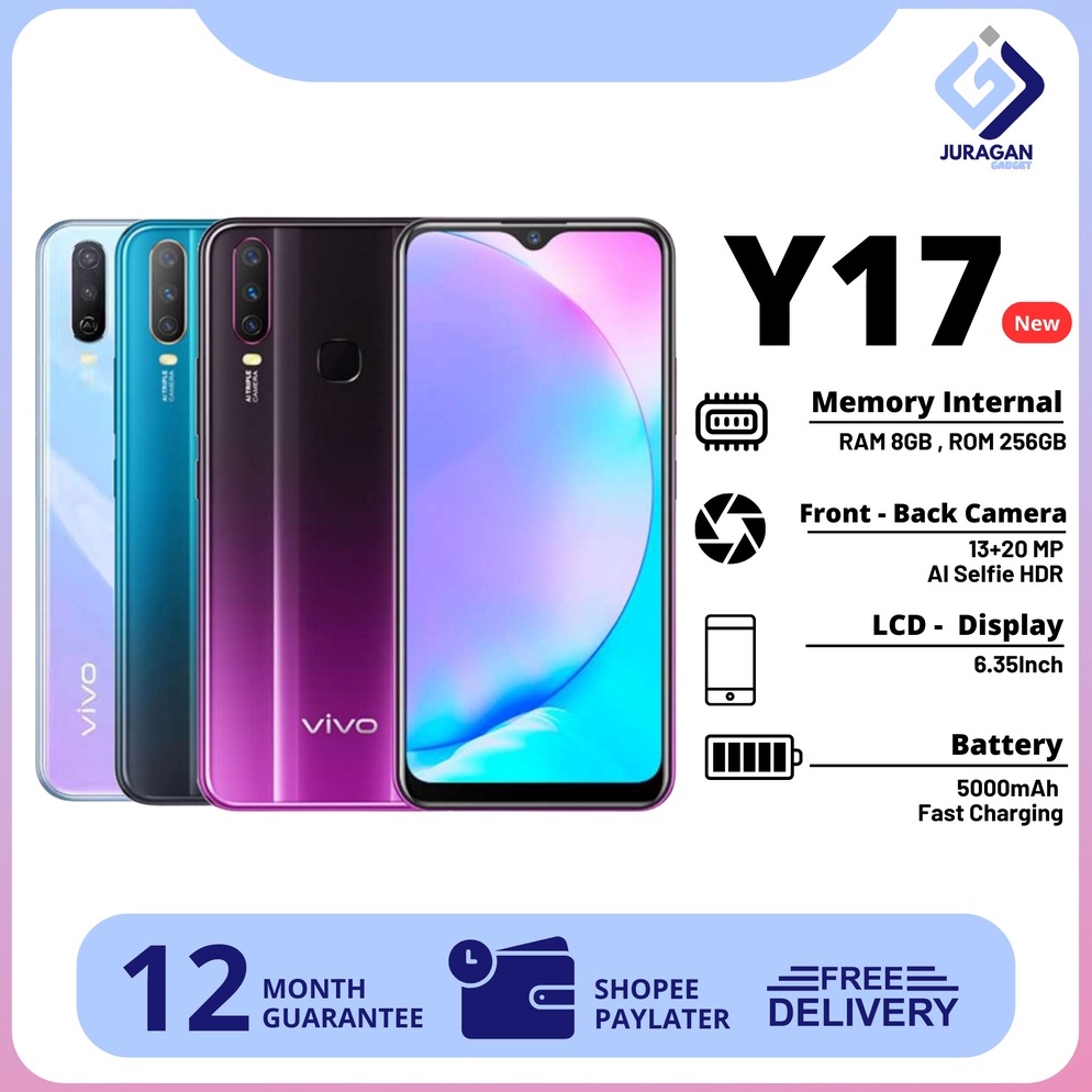 Murah banget Handphone Smartphone Hp Y17 Ram 8GB Internal 256 Gb Garansi 1 Tahun BDK
