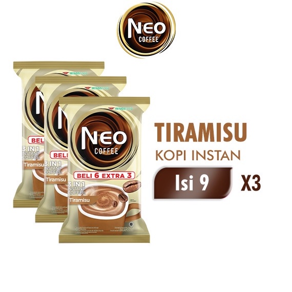 

WHKW3665 COD NEWPRODUCT Neo Coffee Kopi Instan Tiramisu Pack 2 gr isi 6 3 pcs x3