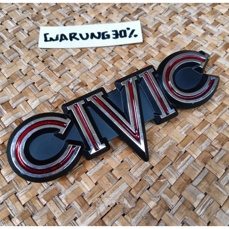 emblem belakang Honda Civic Deluxe original baru Nos