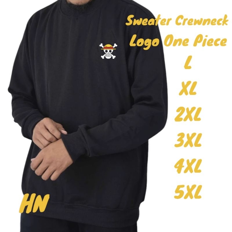 Sweater Crewneck Logo ONE PIECE Ukuran L XL XXL 3XL 4XL 5XL