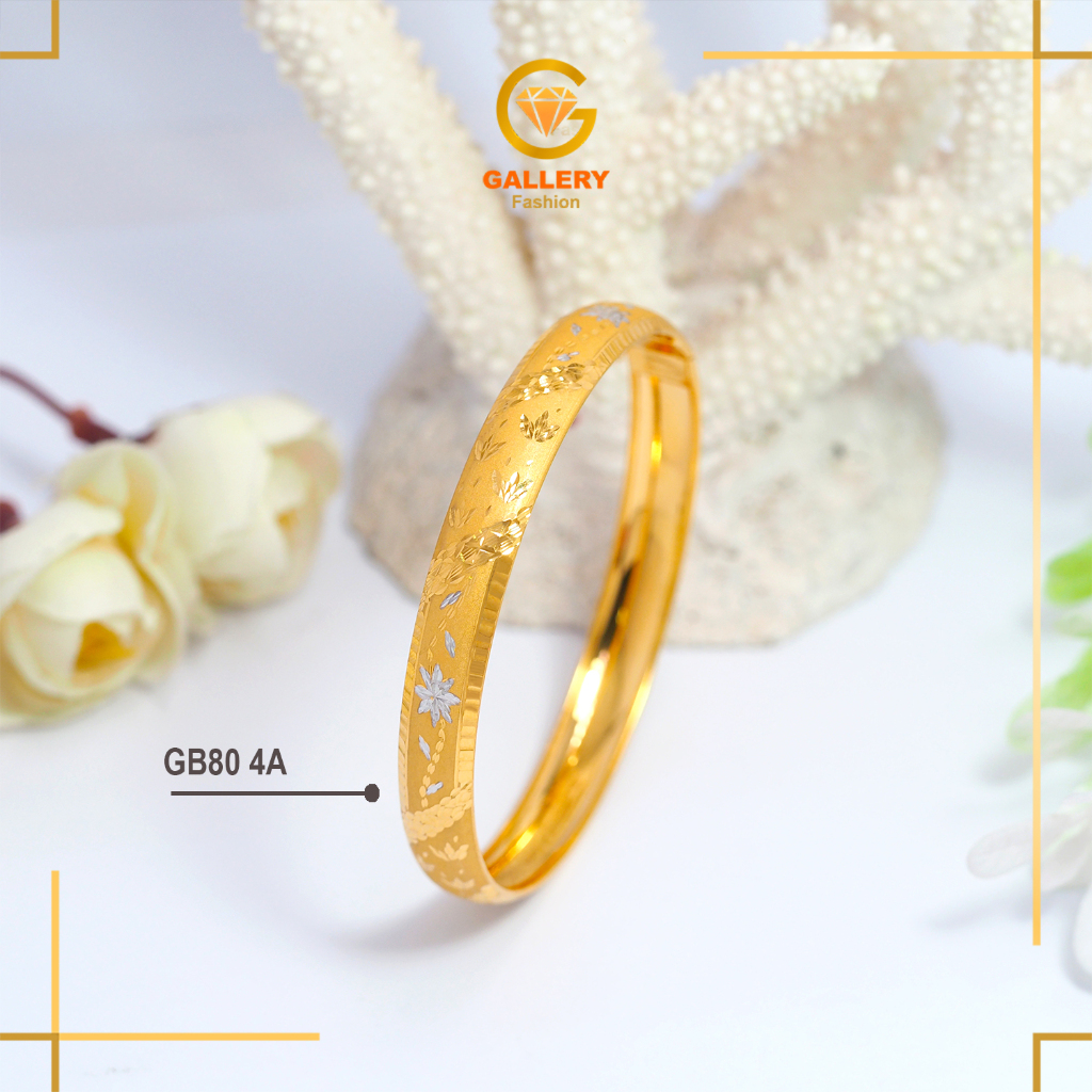 Gelang Keroncong Emas Asli 28% (6K) dan 38% (8K) GB80 4A Kroncong Gold Daun Bunga