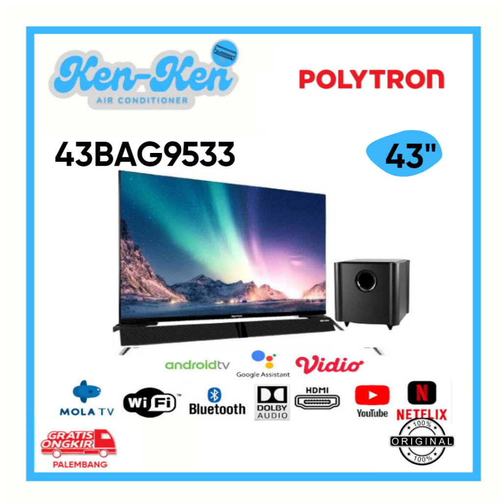 TV LED Android Polytron 43BAG9500/ 43BAG9953 LED Polytron 43 Inch Android TV