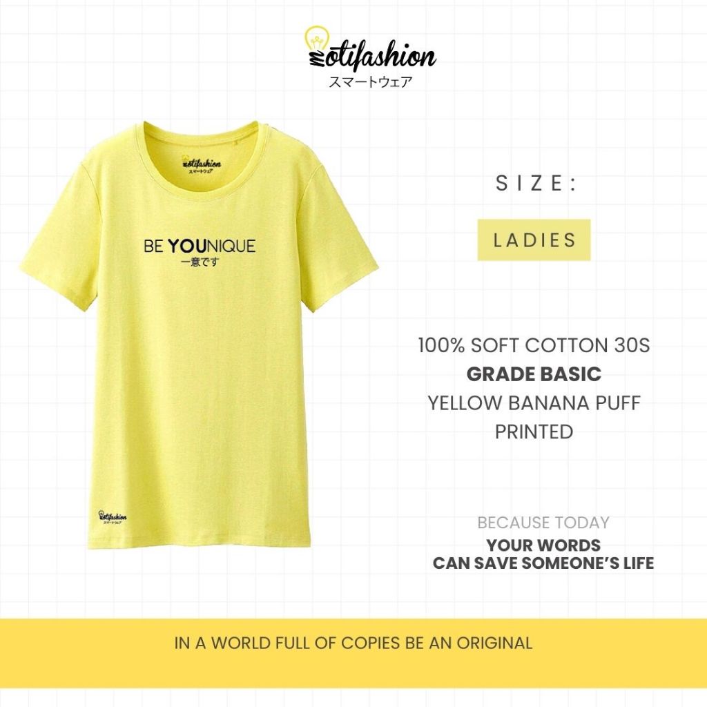 kaos T-shirt katun Combed - Motifashion Desain BeYOUNique