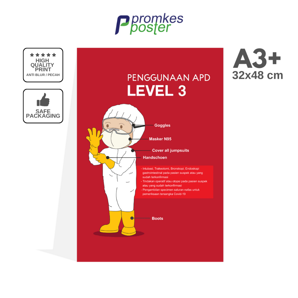 Poster Kesehatan Alat Pelindung Diri APD Level 3