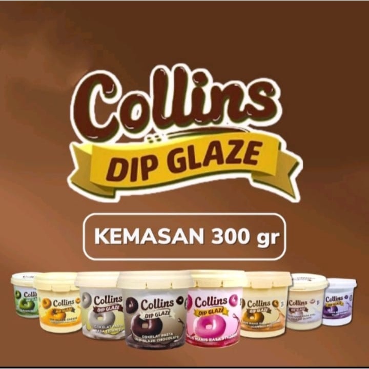 

COLLINS DIP GLAZE 300GR - Topping Selai Donat / Kue Aneka Rasa - Chocolate Coklat Choco Crunchy / Strawberry Stroberi / Milk Susu / Teh Hijau Matcha Greentea / Tiramisu / Chesee Keju/ Taro Ubi Ungu