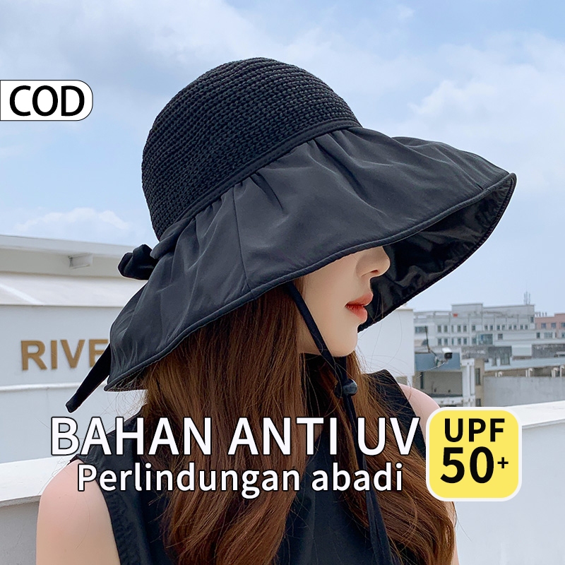 topi gunung topi visor lipat topi pantai wanita topi anti panas matahari casual outdoor topi rimba  