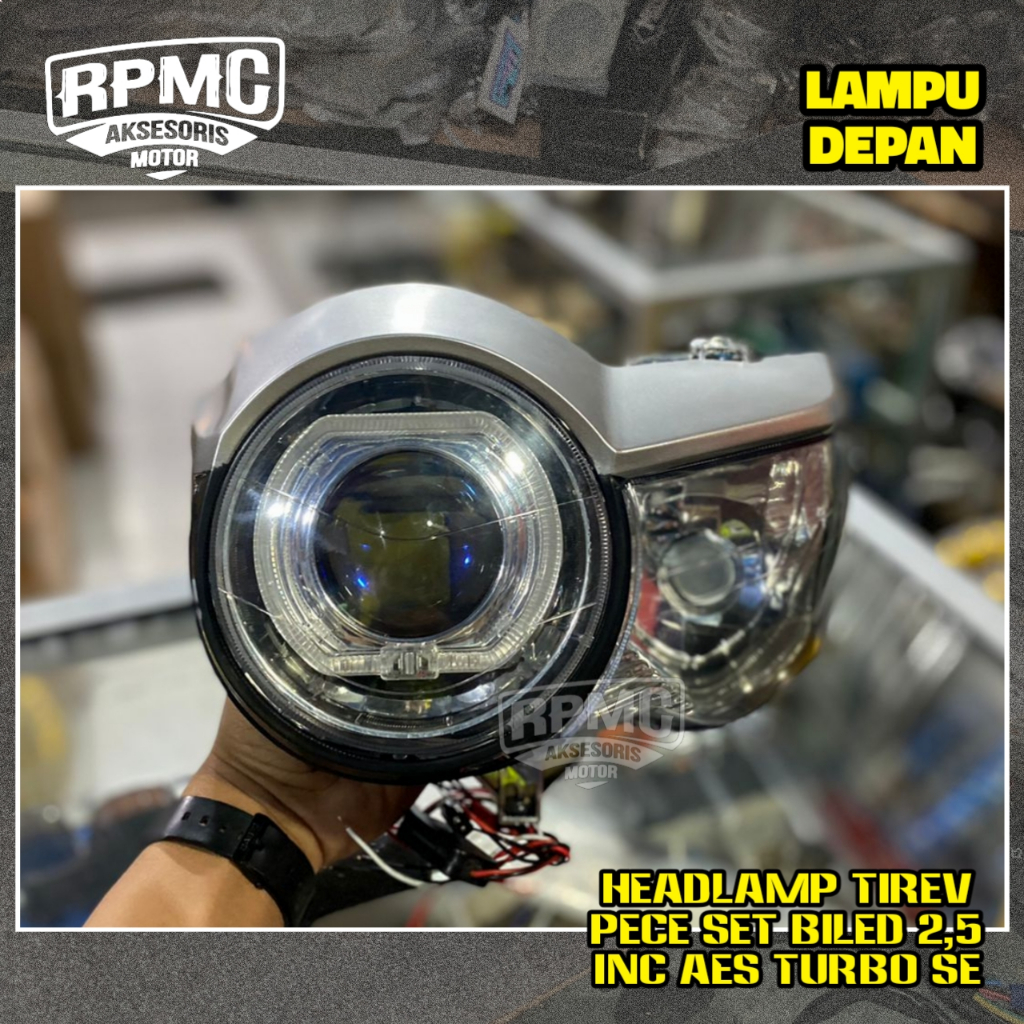 LAMPU DEPAN TIREV PECE SET BILED DAN DAYMAKER 5,75 INCH HEADLAMP REFLEKTOR TIGER PECE SET DAYMAKER I