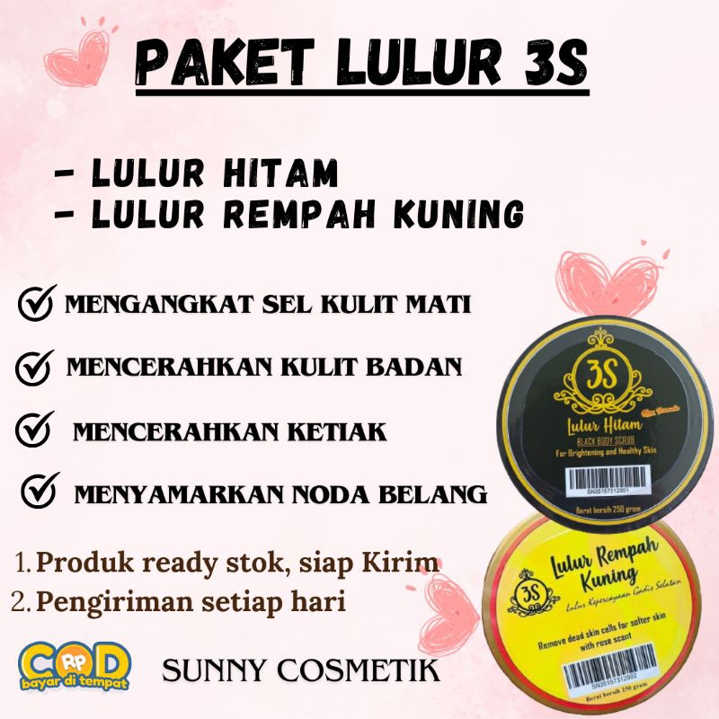 LULUR REMPAH KUNING 3S + LULUR HITAM 3S/Paket 3s