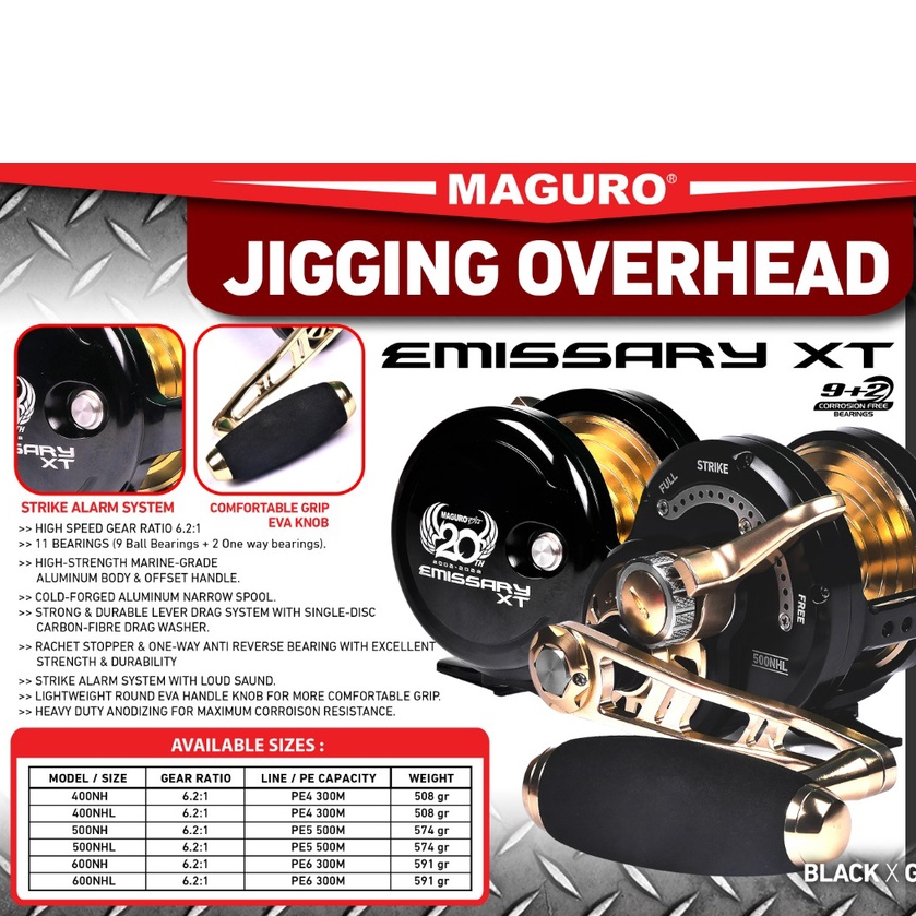Reel Jigging OH Maguro Emissary XT Pilih Ukuran