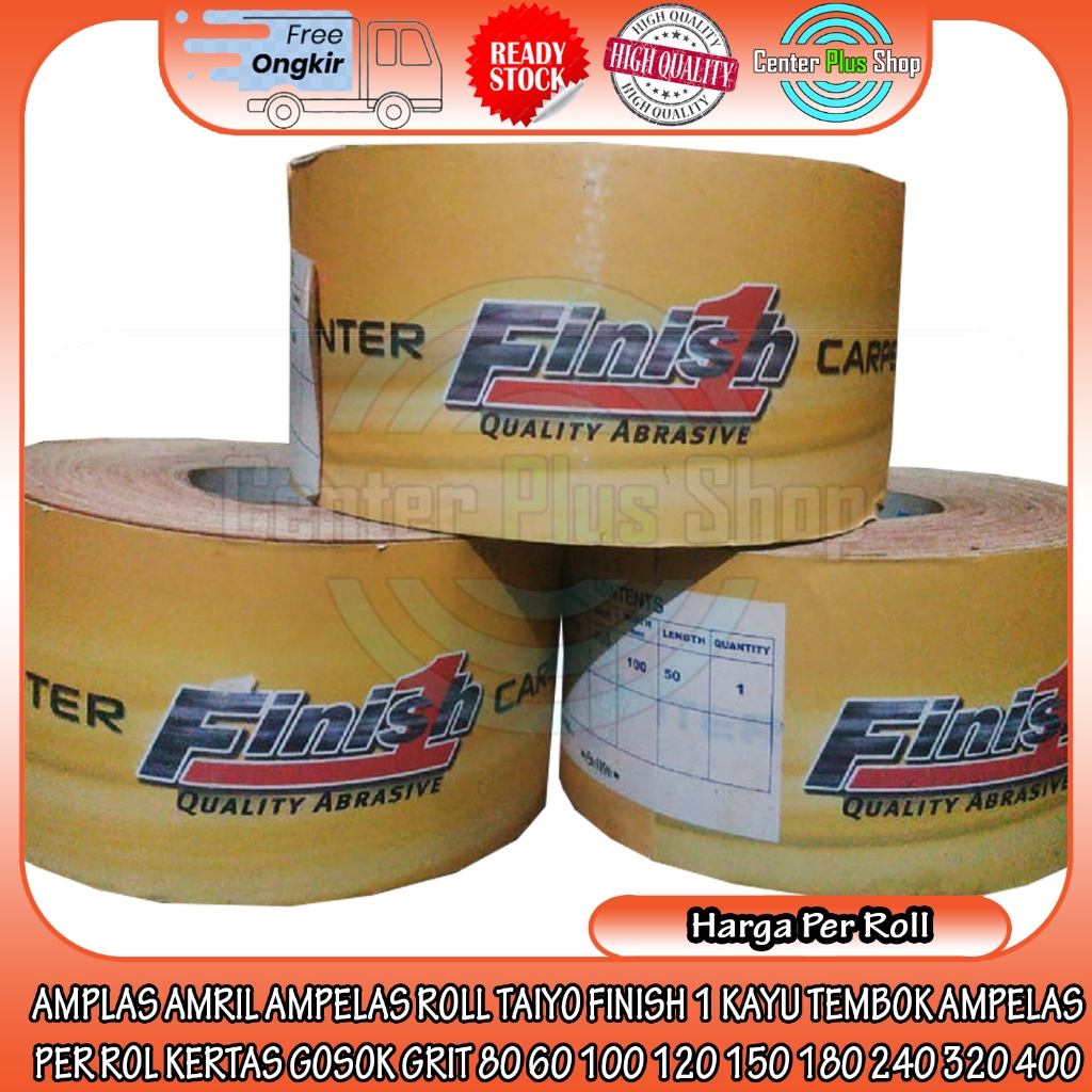 AMPLAS AMRIL AMPELAS ROLL TAIYO FINISH 1 KAYU TEMBOK AMPELAS PER ROL KERTAS GOSOK GRIT 80 60 100 120