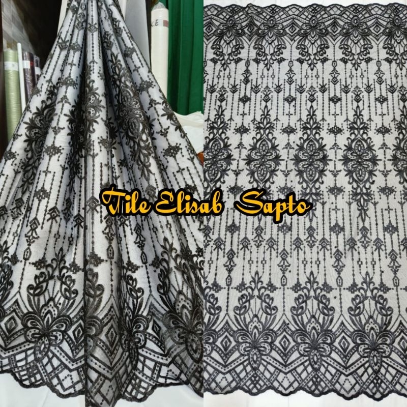 Kain Tile Sapto // Tile Sapto etnik gliter dan mutiara // Tile Sapto meteran