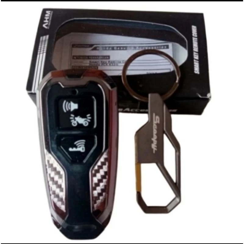 gantungan kunci logo Scoopy dan cover remote Honda new Scoopy 2023