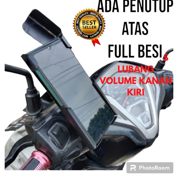 AMa holder hp motor besi spion di lengkapi penutup atas lubang volume kanan kiri m Premium