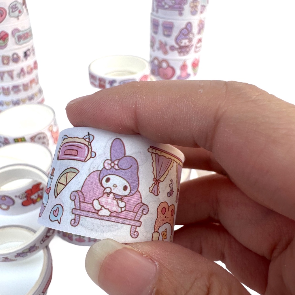WASHI SANRIO Washi Tape Masking Tape Kertas Roll Solatip Kertas Stiker Sanrio Sticker Tape Momo ( is
