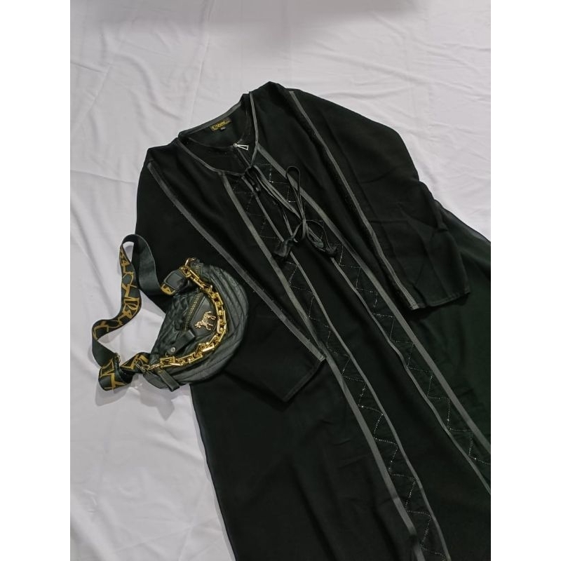 ABAYA SALSABILA abaya hitam semi outer abaya set outer jetblack